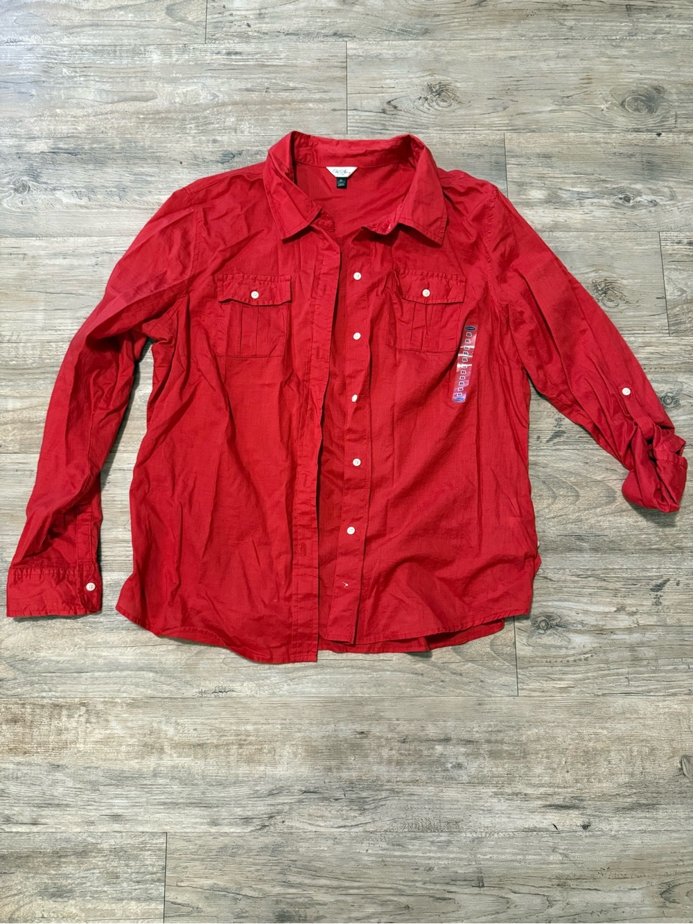 Old Navy Red Adjustable Button-Up Shirt